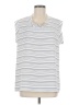 CAbi 100% Polyester Silver Short Sleeve Top Size M - photo 1