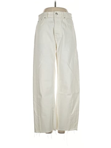 Madewell Curvy Pieced Barrel-Leg Jeans in Tile White (view 1)