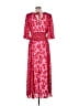Taylor 100% Polyester Floral Red Casual Dress Size 10 - photo 2