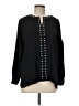 MING WANG 100% Polyester Black Long Sleeve Blouse Size M - photo 1