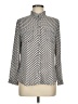Ann Taylor LOFT 100% Polyester Houndstooth Gray Long Sleeve Blouse Size M (petite) - photo 1