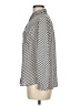 Ann Taylor LOFT 100% Polyester Houndstooth Gray Long Sleeve Blouse Size M (petite) - photo 5
