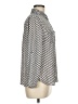 Ann Taylor LOFT 100% Polyester Houndstooth Gray Long Sleeve Blouse Size M (petite) - photo 4