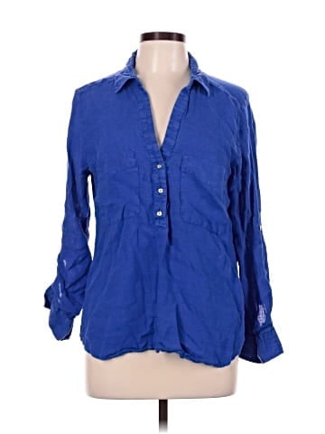 Zara 3/4 Sleeve Button-Down Shirt (view 1)