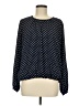 Tommy Hilfiger 100% Polyester Polka Dots Black Blue Long Sleeve Blouse Size M - photo 1