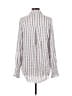 Cato 100% Rayon Stripes Gray White Long Sleeve Button-Down Shirt Size L - photo 2