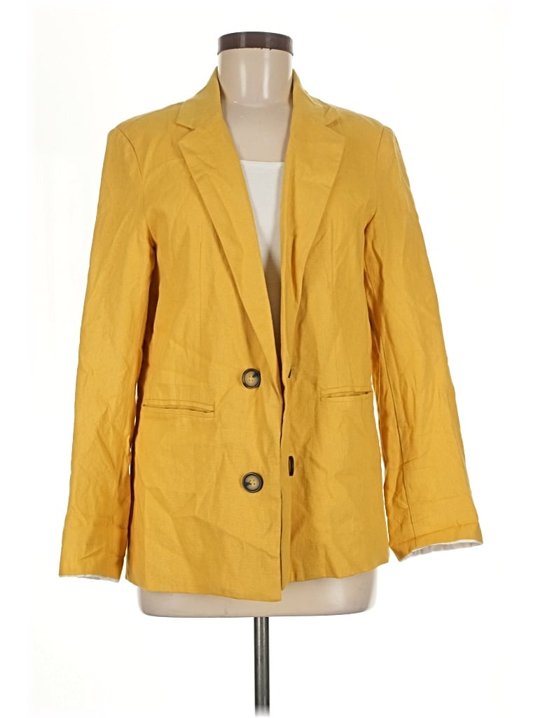 Pre-owned H By Halston Blazer Jacket In Yellow
