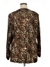 Susan Graver 100% Polyester Animal Print Brown Long Sleeve Blouse Size 1X - photo 2