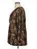 Susan Graver 100% Polyester Animal Print Brown Long Sleeve Blouse Size 1X - photo 5