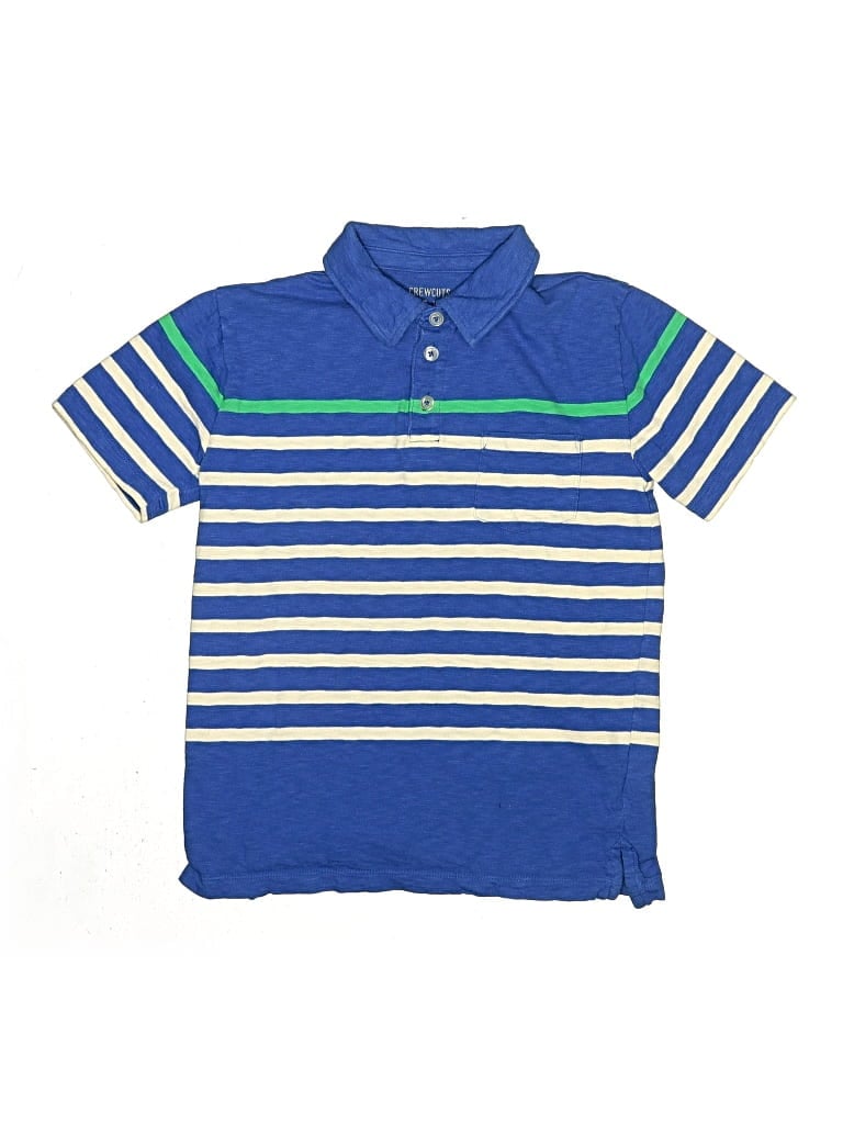 Pre-owned Crewcuts Kids' Short Sleeve Polo Shirt In Blue