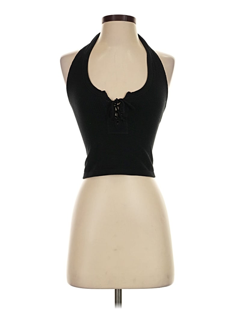 Pre-owned Out From Under Tank Top Black Halter Neckline Tops