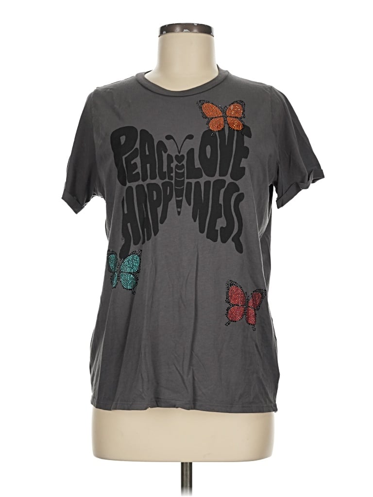 Pre-owned Lauren Moshi Short Sleeve T-shirt In Gray