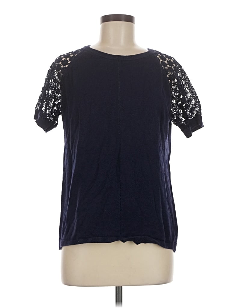 Pre-owned Laura Scott Short Sleeve Top Blue Crew Neck Tops