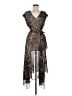 DKNY 100% Polyester Paisley Brown Cocktail Dress Size 12 - photo 1