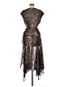 DKNY 100% Polyester Paisley Brown Cocktail Dress Size 12 - photo 2