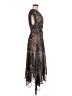 DKNY 100% Polyester Paisley Brown Cocktail Dress Size 12 - photo 4
