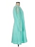 CeCe 100% Polyester Solid Teal Casual Dress Size 8 - photo 4