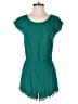 Staring at Stars 100% Rayon Solid Teal Romper Size S - photo 1