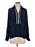 MICHAEL Michael Kors 100% Polyester Blue Long Sleeve Blouse Size S - photo 1