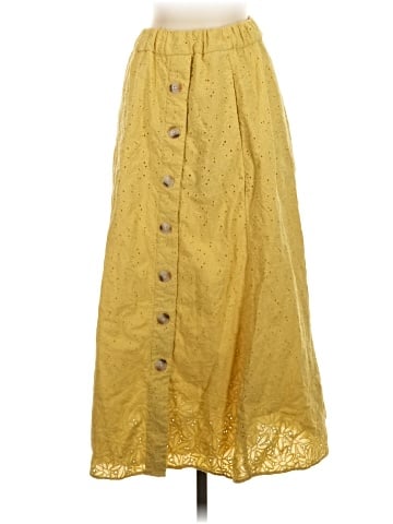 Madewell Eyelet Side-Button Midi Skirt in Dream-On Daisy (view 1)