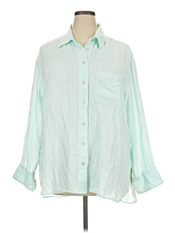 Lane Bryant 3/4 Sleeve Button-Down Shirt (view 1)