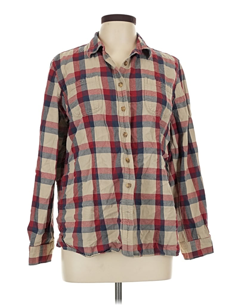 Pre-owned Duluth Trading Co. Long Sleeve Button Down Shirt In Burgundy