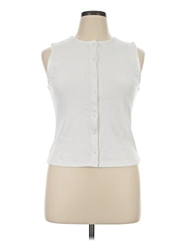 Tahari Sleeveless Button-Down Shirt (view 1)