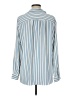 Ann Taylor 100% Polyester Stripes Blue Long Sleeve Blouse Size M - photo 2