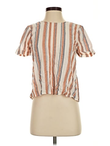 Madewell Boxy Button-Back Top in Haines Stripe (view 1)