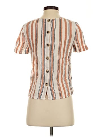 Madewell Boxy Button-Back Top in Haines Stripe (view 2)