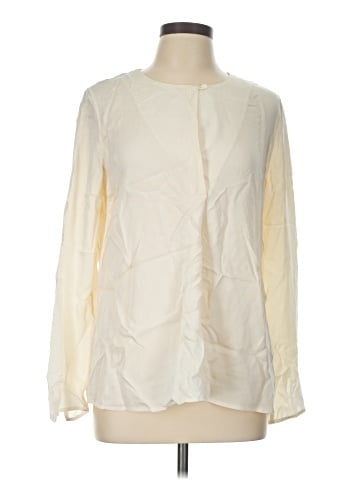 Theory Long Sleeve Silk Top (view 1)