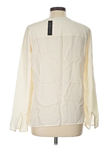 Theory Long Sleeve Silk Top (view 2)