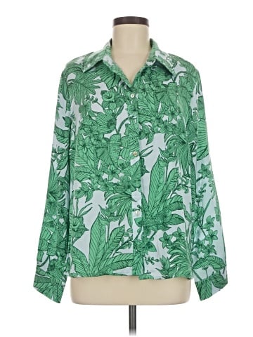 Aqua Long Sleeve Blouse (view 1)