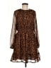 Old Navy 100% Polyester Animal Print Brown Casual Dress Size M - photo 1