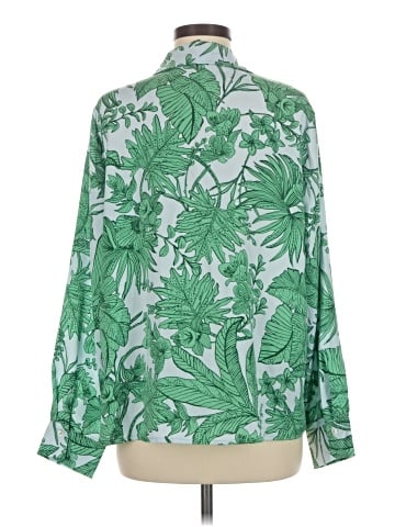 Aqua Long Sleeve Blouse (view 2)
