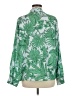 Aqua 100% Polyester Tropical Green Long Sleeve Blouse Size M - photo 2