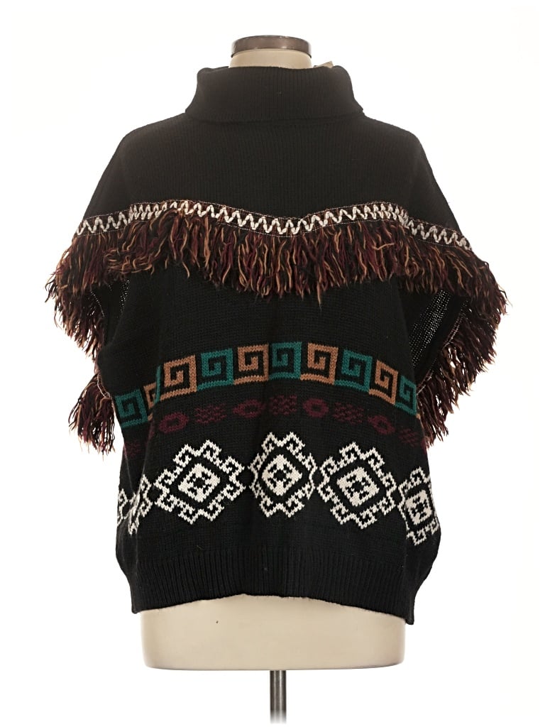 Pre-owned Dixie Poncho In Black