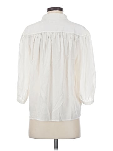 FRAME 3/4 Sleeve Silk Top (view 2)