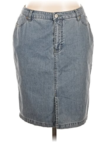 Indigo Palms Denim Skirt (view 1)