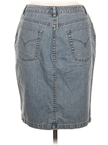 Indigo Palms Denim Skirt (view 2)