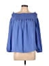 Ann Taylor 100% Polyester Blue 3/4 Sleeve Blouse Size L - photo 1