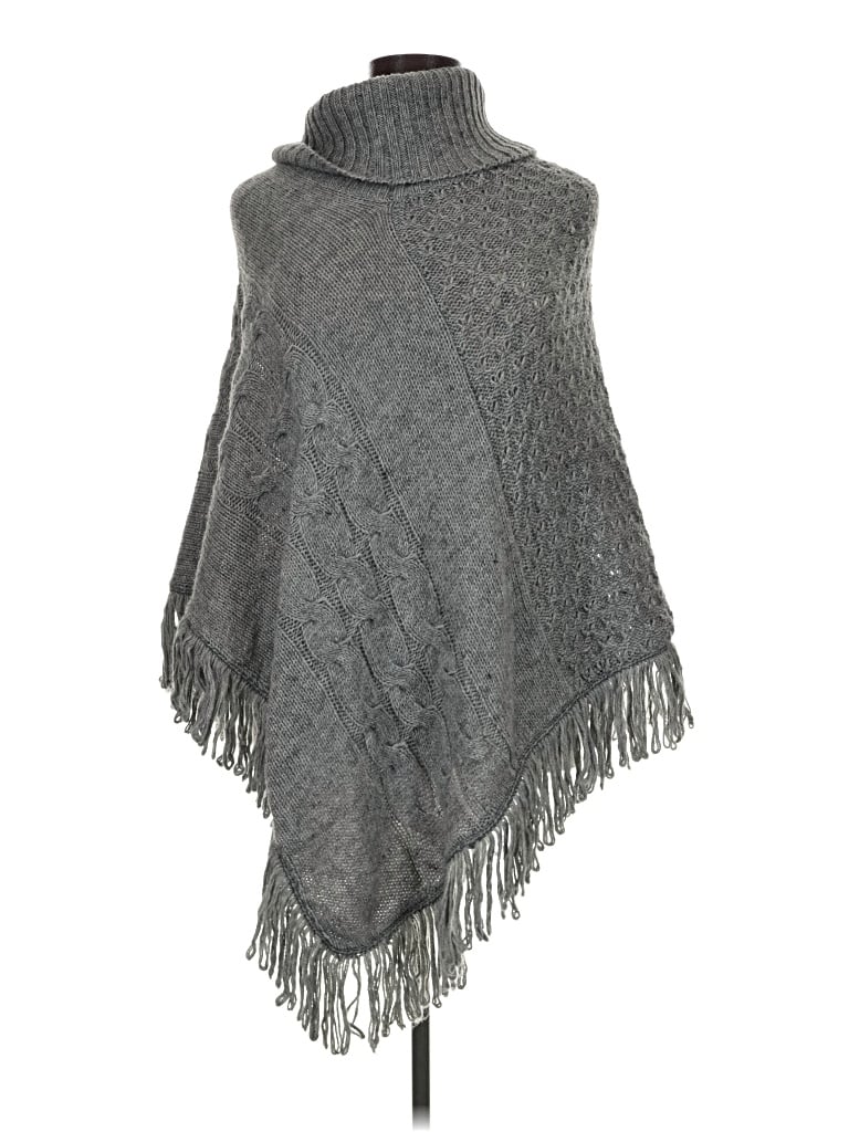 Pre-owned Kenar Poncho In Gray