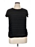 Elle 100% Polyester Black Short Sleeve Top Size XL - photo 1
