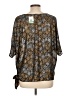 MICHAEL Michael Kors 100% Polyester Gold 3/4 Sleeve Blouse Size L - photo 2