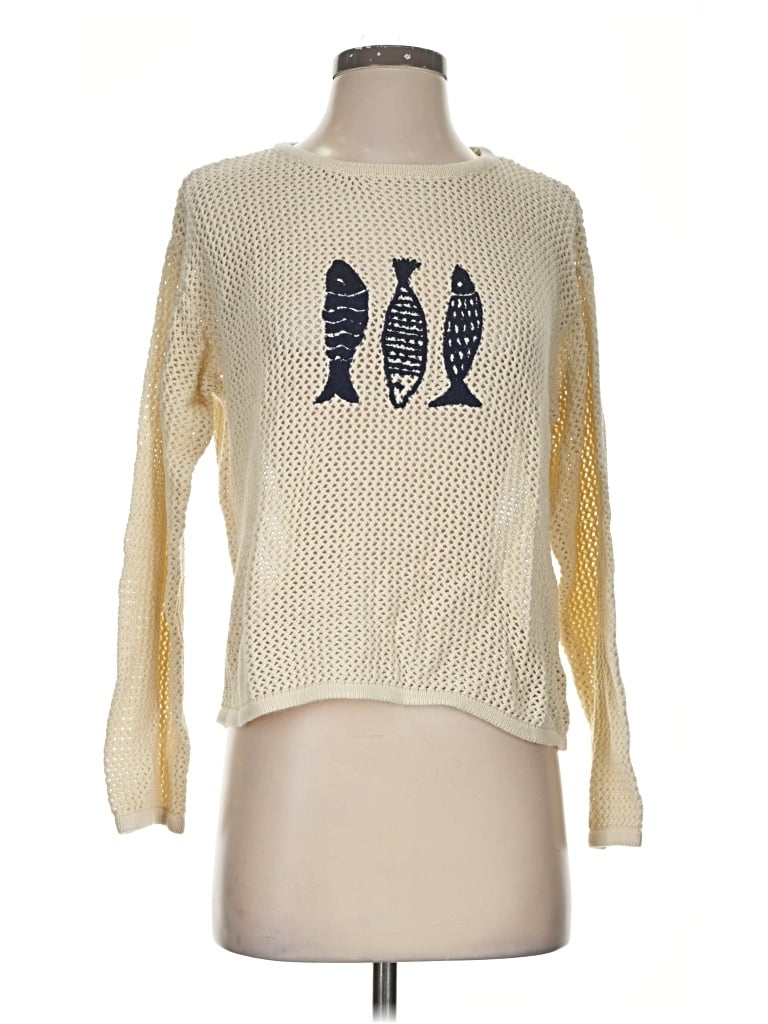 Pre-owned Wishlist Pullover Sweater In Ivory