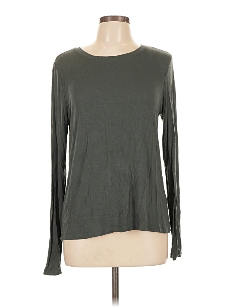 Pre-owned Halogen Long Sleeve T-shirt In Gray