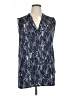 Three Dots Blue Sleeveless Button-Down Shirt Size 1X - photo 1