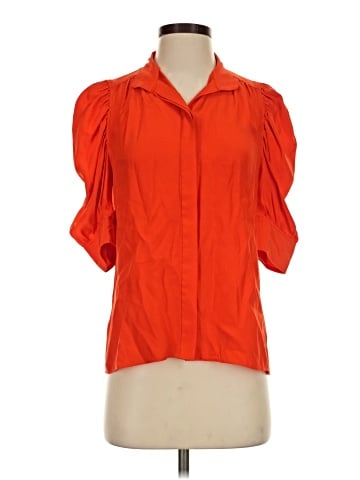 FRAME Short Sleeve Silk Top (view 1)