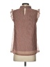 THML 100% Polyester Brown Sleeveless Blouse Size S - photo 2