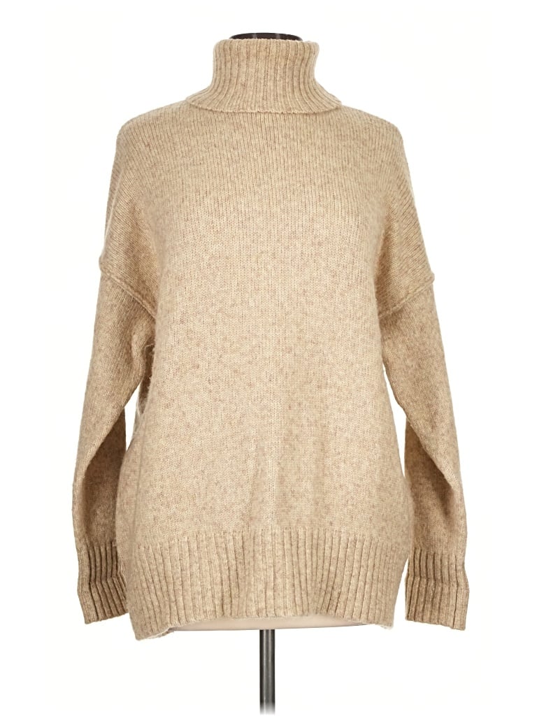 Pre-owned H&m L.o.g.g. Turtleneck Sweater In Tan